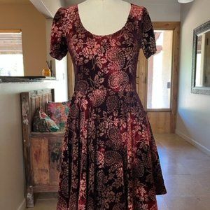 Mink Pink Velvet Burnout Skater Dress Size L